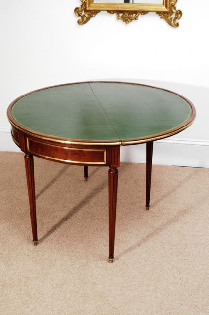 7869FP - Brass Bound Game Table (2)