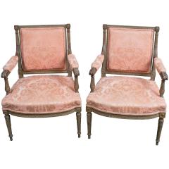 Pair of Louis XVI Style Fauteuils