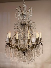 Stunning Louis XV Style 12-Light Bronze & Crystal Chandelier